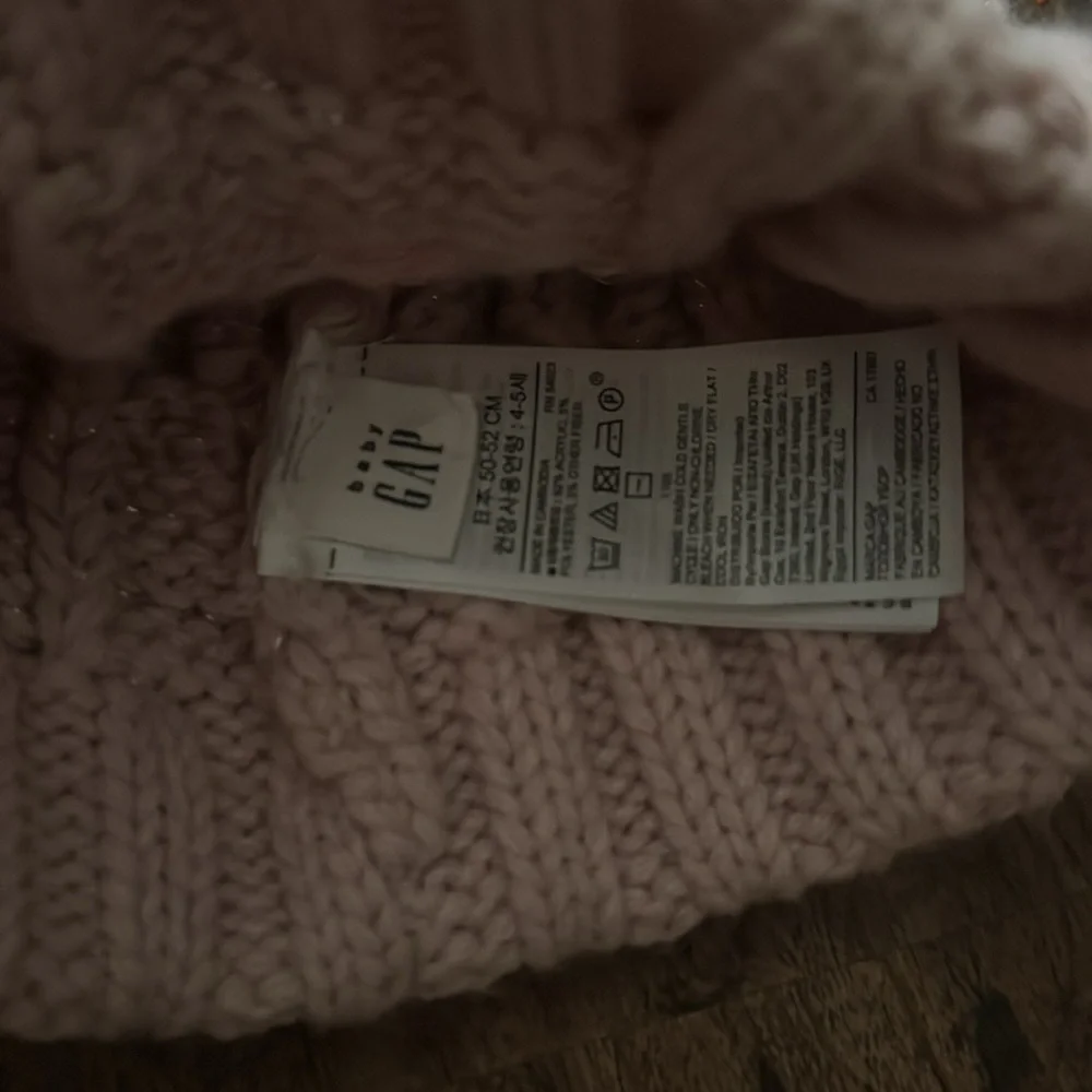 Toddler pink Pom Pom hat gap